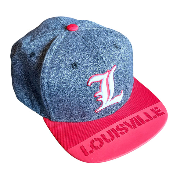 Adidas University of Louisville Cardinals Red Gray Snapback Baseball Cap Hat - Picture 1 of 6